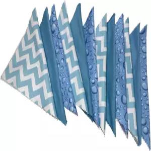 옵티기어 마이크로파이버 렌즈 클리닝 천 키트 12팩 3가지 스타일 셰브론 레인 드롭 블루