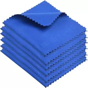 에코퓨즈드 마이크로파이버 클리닝 천 - 7x6인치 블루 렌즈 물티슈 6개 팩 안경 카메라 및 휴대폰용