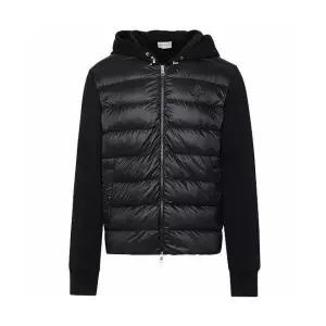 [몽클레르]MONCLER [몽클레어] 8G00035 809KZ 999 로고 패치 다운 니트 믹스 후드 집업 블랙 남성 자켓TJ