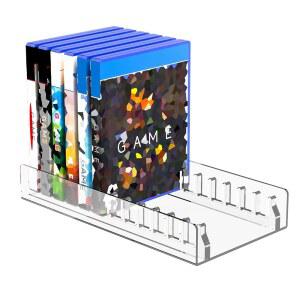 Ca LUTION 아크릴 비디오 게임 디스크 보관함 PS5 / PS4 PS3 PS2 Xbox 360 Wii 케이스, 표준 DVD 및 블루레이 박스 디스플레이 정리함 스탠드는 최대 12개의 게임에 맞습니다 (클리어)