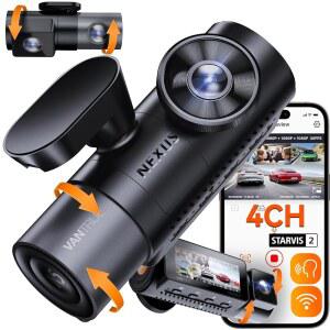 차량용 4채널 블랙박스 전후방 실내 촬영 2.7K 고화질 STARVIS2 IR 나이트비전 음성제어 주차상시녹화 와이파이