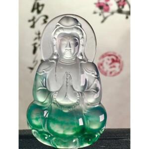 자비의 여신 펜던트  천연 미얀마 광산 목재  옥