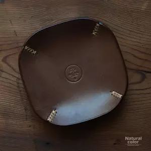 빈티지 가죽트레이 수공예 파이프 테이블소품 키보관 액세서리 수납 키트레이 장식용