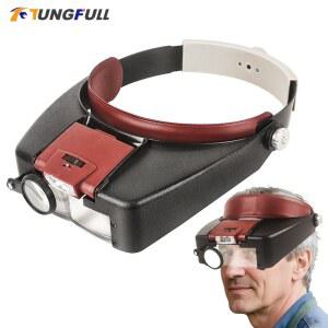 10X 헤드밴드 돋보기 안경, 헬멧 스타일 루페 렌즈, LED 조명, 루페 현미경, 시계 수리, 보석 독서, 신제품