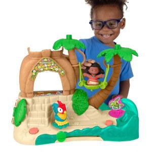 피셔프라이스 리틀 피플 유아 장난감 디즈니 공주 모아나 어드벤처 빌리지 플레이 세트, 18세 이상 어린이를 위한 피규어 포함