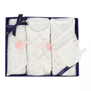 [갤러리아] (말띠,임신축하,태교,출산)꽃토끼뱀부배냇저고리,우주복,속싸개세트(A1A-32119)