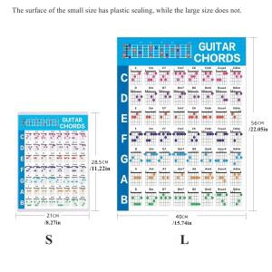 22인치 x 15인치 / 8인치 기타 코드 포스터 차트 초보자를 위한 56가지 색상 소형 대형 옵션