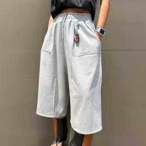 여성 리벳 7부 바지 여름 반바지 남성 면 버뮤다 츄리닝