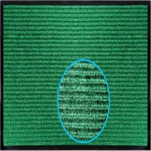 럭스럭스 스트라이프 그린 도어 매트 - 헤비 듀티 실내/외 이지 클린 방수 로우 프로파일(24인치 x 16인치)