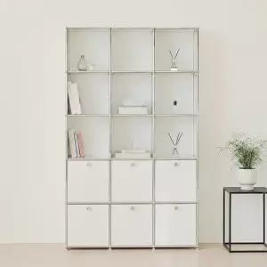 포스트모던 발렌 3X5 미드센츄리 거실 책장 1200 5단 C3 (6도어)