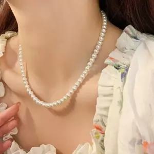 클래식 진주목걸이 미니 레이어드 포인트 목걸이