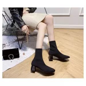 메탈굽장식 스판 삭스 부츠 8088 여성부츠 여자미들부츠 워커힐 여성워커 여성워커부츠