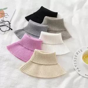 레이어드 페이크 니트 목폴라 간절기 겨울 넥케이프 넥케이프목걸이 진주레이스케이프