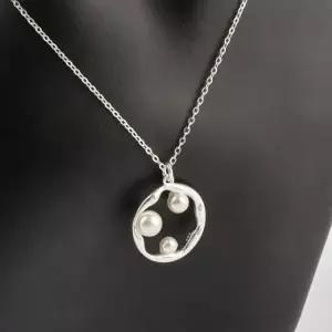 오링 롱체인 여름 동남아 기하학 스털링실버 진주목걸이