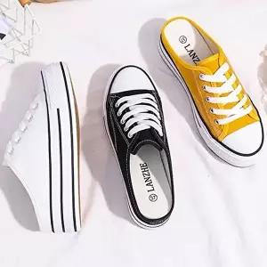 [엄지척]패브릭 694VJK56 뮬운동화 여자 봄코디 캠퍼스룩 스니커즈화