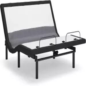 애슐리 베스트 베이스 허리 지지대 및 오디오 전통 캘리포니아 킹 조절식 LED 조명 리모컨 그레이의