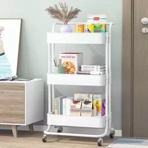 수납 웨건 틈새 경량랙 선반 트레이 무빙 선반 철제 이동식 카트