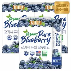 순수식품 유기농 착즙 100% 블루베리즙 주스 스틱 3박스(42포) / 안토시아닌 오가닉 퓨어 블루베리