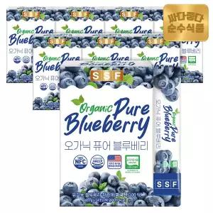 순수식품 유기농 착즙 100% 블루베리즙 주스 스틱 8박스(112포) / 안토시아닌 오가닉 퓨어 블루베리