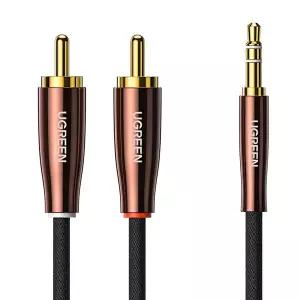 유그린 프리미엄 3.5 스테레오 to 2RCA 변환 케이블 3m U-80848 ST 3.5mm AUX RCA2선 이중 주석도금 차폐
