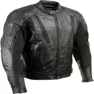 밀워키 가죽 LKM17007 남성 프리미엄 블랙 오토바이 바이커 라이더 재킷 /CE 갑옷 포함 - 2X-대형