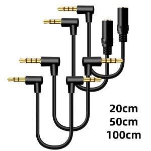 90도 3.5mm TRS/TRRS 오디오 케이블 스테레오 ~ 직각 AUX 코드 헤드폰 MP3 스마트 폰 태블릿 자동차 스피커