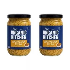 오가닉키친 프랑스 유기농 고단백 홀그레인 머스타드 겨자소스 200g, 2개