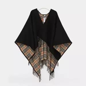 [버버리]버버리 체크 울 리버시블 여성 케이프 8077897