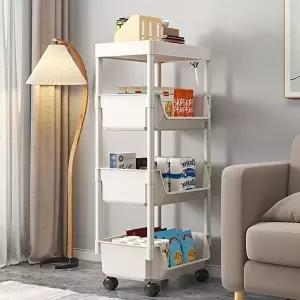 이동식 4단 주방 욕실 틈새 수납 선반 수납장 철제 (KYR-WE3A157)