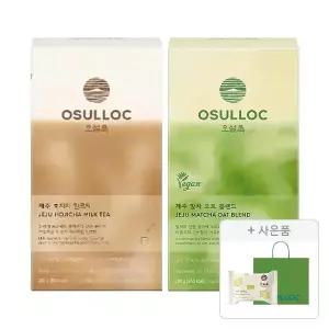 오설록 제주 호지차 밀크티 10입, 1개+제주말차 오트 블렌드 10입, 1개 +증정(그린티웨하스 17g, 1개 + 쇼핑백(소), 1개 )