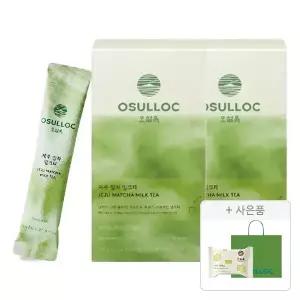 오설록 제주 말차 밀크티 10입, 2개 +증정(그린티웨하스 17g, 1개 + 쇼핑백(소), 1개 )