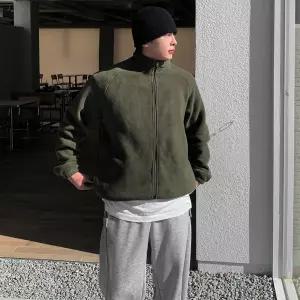 [클라쓰업]노엠 남자 루즈 오버핏 양털 후리스 집업 자켓