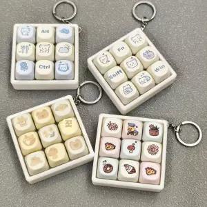 리온 키캡키링9구 키보드키링 열쇠고리 9구 키캡키링 이색선물 장난감