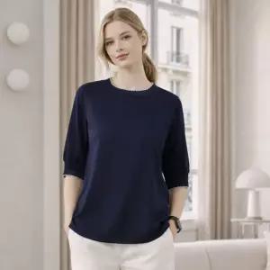 올리브그린 O17 24SS 썸머배색 티블라우스 4종