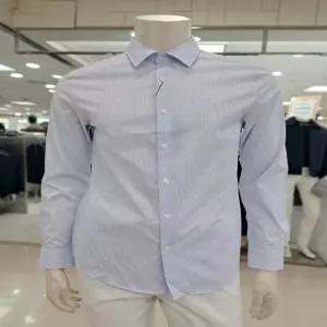 [바쏘옴므]바쏘옴므 블루스트라이프 면혼방 기본핏 스판셔츠(WSA1TD47ABU)