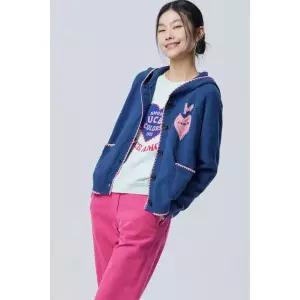 [베네통](강남점)하트애플포인트 후드가디건BAKCF1611