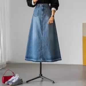 (안나앤플러스) 멜루아 포켓 데님 스커트[스커트EC48] 빅사이즈