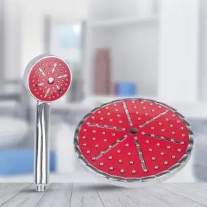 ( )욕실 샤워기 부속 부품 해바라기 헤드 원형 레드 세트