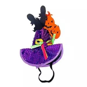 퍼플 마녀모자 반려동물 애완견 모자 동물 코스튬 할로윈 장식