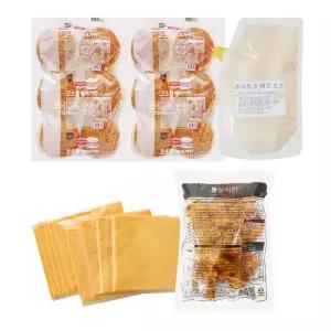 닭다리살 통살치킨버거 만들기세트(화이트스위트소스+치즈) 9~10인분 /햄버거 햄버거세트 치킨패티