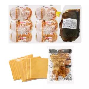 닭다리살 통살치킨버거 만들기세트(불고기버거소스+치즈) 9~10인분 /햄버거 햄버거세트 치킨패티