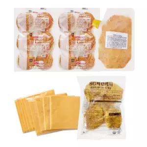 닭가슴살 통살치킨버거 만들기세트(빅벅소스+치즈) 10인분 /햄버거 햄버거세트 치킨패티