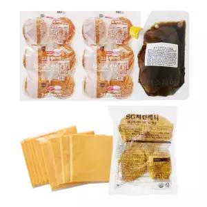 닭가슴살 통살치킨버거 만들기세트(불고기버거소스+치즈) 10인분 /햄버거 햄버거세트 치킨패티