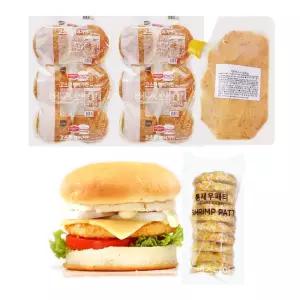 통살새우버거 만들기세트 10인분 /햄버거 햄버거세트 쉬림프버거