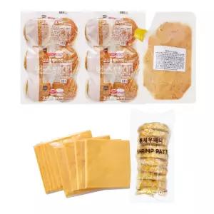 통살새우버거 만들기세트(+치즈) 10인분 /햄버거 햄버거세트 쉬림프버거