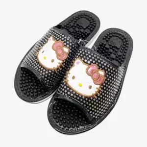 헬로키티 반짝이는 지압 거실화 블랙250mm