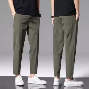 남성 쿨 링클프리 팬츠 슬랙스 여름 냉감 바지 바지 여름 쿨링 밴딩