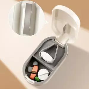 V형 커팅 슬롯 미니 알약 커팅기 절단기 휴대용 약통 케이스 알약통 분쇄기 약커팅