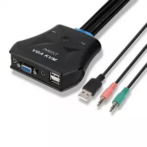 NEXT-612VC-KVM 2:1 USB VGA 스피커 마이크 케이블일체형 무전원 KVM 스위치 YS