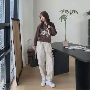 [신세계라이브쇼핑][옷자락] 여성용 일상용 배기핏 무지 스트링 팬츠